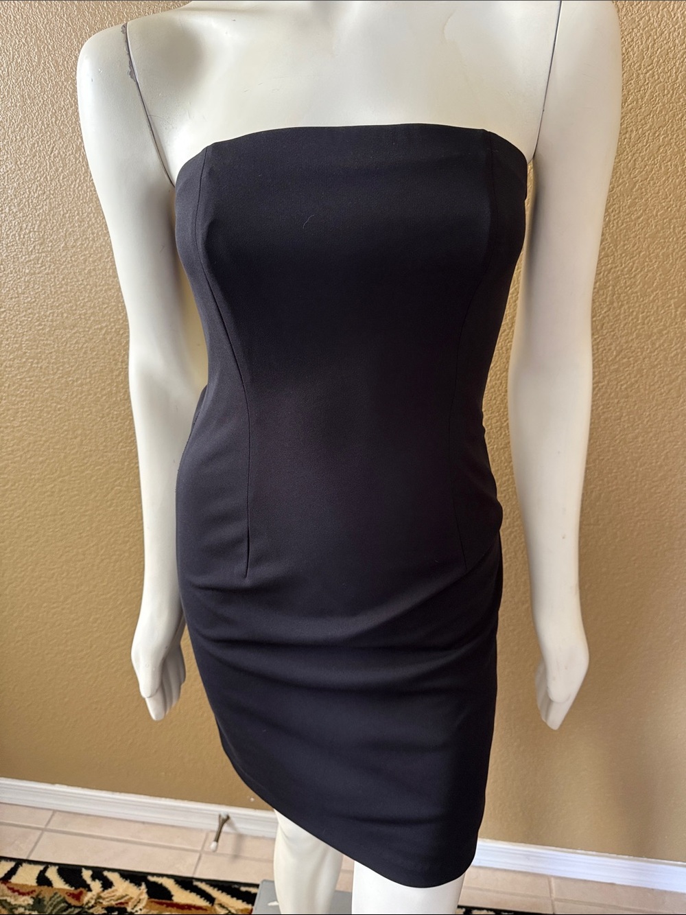 Moda International Strapless Black Sheath Dress